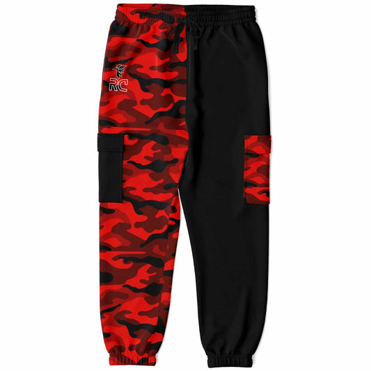 (A) Red Camouflage Two Tone Sweatpants