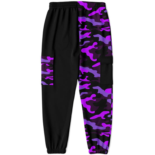 (A) Purple Camouflage Two Tone Sweatpants