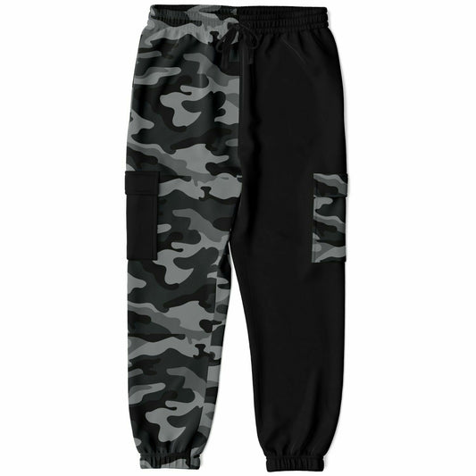(A) Gray Camouflage Two Tone Sweatpants
